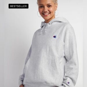 Women's Size Small Champion Silver Grey Reverse Weave Oversized Hoodie, C logo